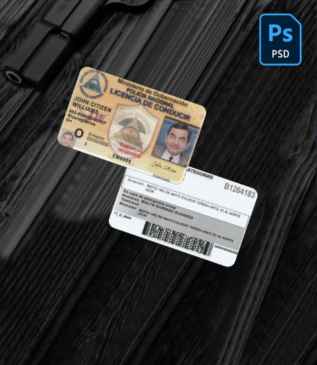 Nicaragua driving license PSD